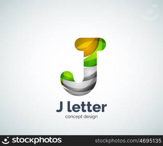 Vector j letter logo, abstract geometric logotype template, created with overlapping elements