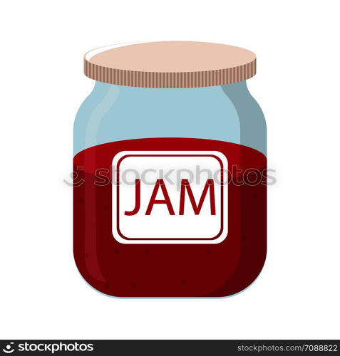 Vector Jam Jar isolated on white backgroud. Natural Healthy Food Production Jam. Vector illustration for Your Design. Vector Jam Jar isolated on white backgroud. Natural Healthy Food Production Jam. Vector illustration for Your Design.