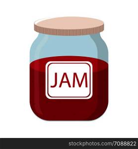 Vector Jam Jar isolated on white backgroud. Natural Healthy Food Production Jam. Vector illustration for Your Design. Vector Jam Jar isolated on white backgroud. Natural Healthy Food Production Jam. Vector illustration for Your Design.