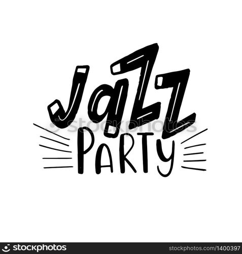 Vector Jazz Party or concert flyer on white background.. Vector Jazz flyer on grunge background. Eps8. RGB. Global colors