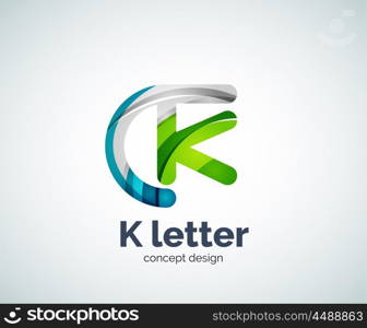 Vector k letter logo, abstract geometric logotype template, created with overlapping elements