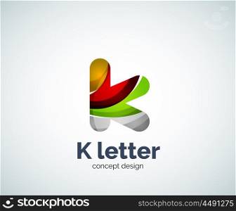 Vector k letter logo, abstract geometric logotype template, created with overlapping elements