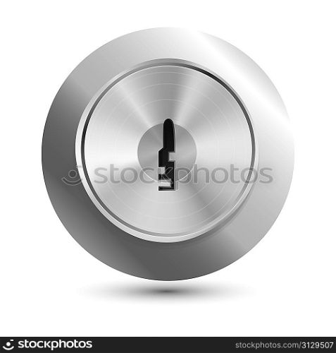 Vector keyhole in round lock