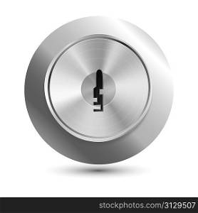 Vector keyhole in round lock