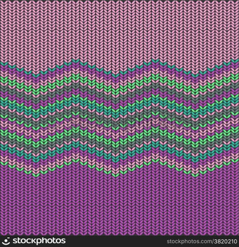 vector knitted background with zigzag pattern