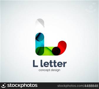 Vector L letter logo, abstract geometric logotype template, created with overlapping elements