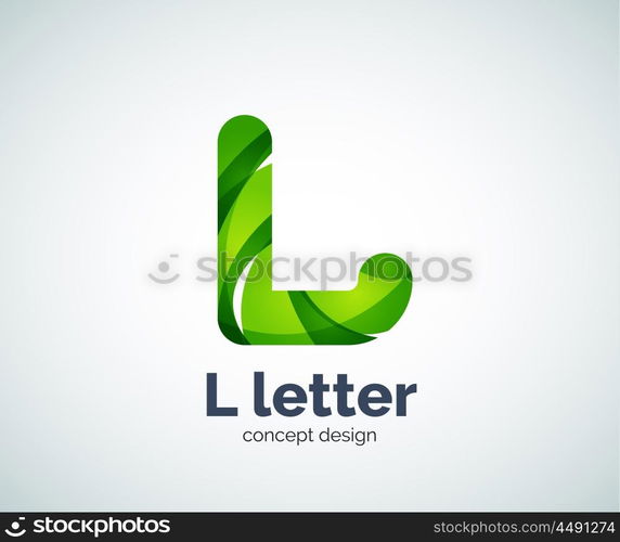 Vector L letter logo, abstract geometric logotype template, created with overlapping elements