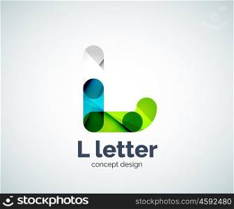 Vector L letter logo, abstract geometric logotype template, created with overlapping elements