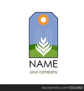 Vector label sign wheat