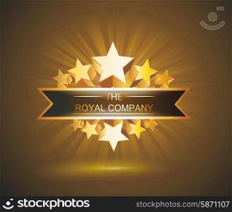 Vector label sign with gold stars and place for your text