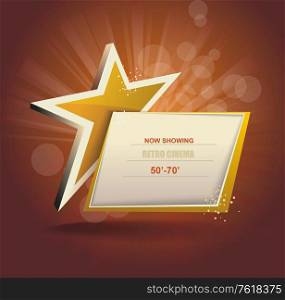 Vector label sign with gold stars and place for your text