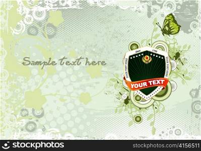 vector label with abstract background