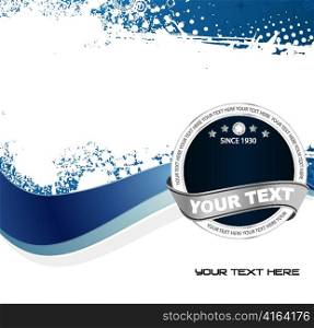 vector label with grunge background