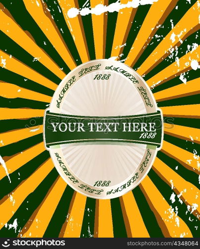 vector label with rays background