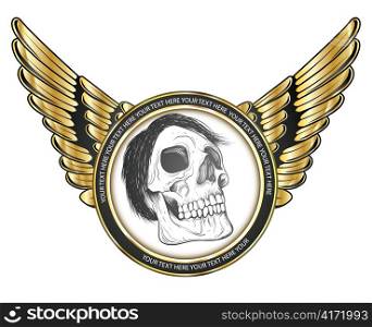 vector label with skull