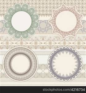vector lacy napkins on seamless pattern