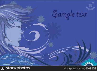 vector lady with floral