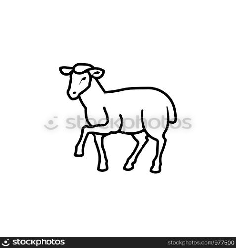 Vector lamb outline icon, sheep icon. Isolated lamb label