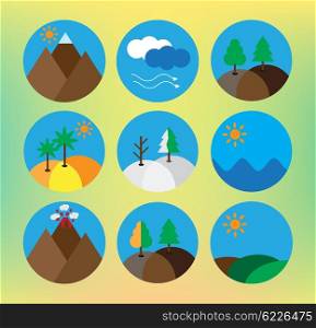 Vector landscape icon set, eps10