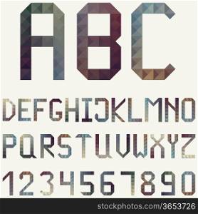 Vector Latin Alphabet made of Geometric Pattern: includes letters and numbers