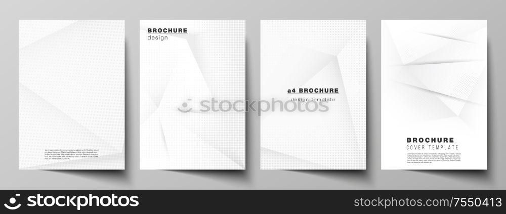 Vector layout of A4 cover mockup design template for brochure, flyer layout, booklet, cover design, book design, brochure cover. Halftone effect decoration with dots. Dotted pop art pattern decoration.. Vector layout of A4 cover mockup design template for brochure, flyer layout, booklet, cover design, book design, brochure cover. Halftone effect decoration with dots. Dotted pop art pattern decoration