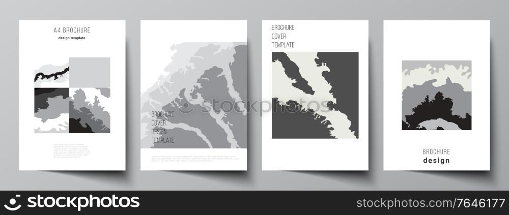 Vector layout of A4 cover mockups design templates for brochure, flyer layout, booklet, cover design, book design, brochure cover. Landscape background decoration, halftone pattern grunge texture. Vector layout of A4 cover mockups design template for brochure, flyer layout, booklet, cover design, book design, brochure cover. Landscape background decoration, halftone pattern grunge texture.