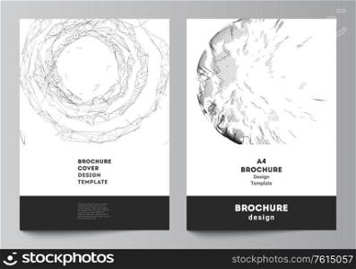 Vector layout of A4 cover mockups templates for brochure, flyer layout, booklet, cover design, book design, cover. Abstract 3d digital backgrounds for futuristic minimal technology concept design. Vector layout of A4 cover mockups templates for brochure, flyer layout, booklet, cover design, book design, cover. Abstract 3d digital backgrounds for futuristic minimal technology concept design.