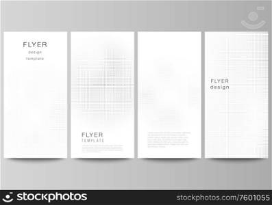 Vector layout of flyer, banner design templates for website advertising design, vertical flyer design, website decoration. Halftone effect decoration with dots. Dotted pattern for grunge style. Vector layout of flyer, banner design templates for website advertising design, vertical flyer design, website decoration. Halftone effect decoration with dots. Dotted pattern for grunge style.