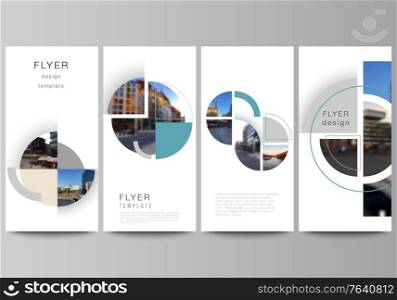 Vector layout of flyer, banner design templates for website advertising design, vertical flyer, website decoration. Background with abstract circle round banners. Corporate business concept template. Vector layout of flyer, banner design templates for website advertising design, vertical flyer, website decoration. Background with abstract circle round banners. Corporate business concept template.