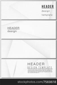Vector layout of headers, banner design templates for website footer design, horizontal flyer design, website header backgrounds. Halftone dotted background with gray dots, abstract gradient background. Vector layout of headers, banner design template for website footer design, horizontal flyer design, website header backgrounds. Halftone dotted background with gray dots, abstract gradient background