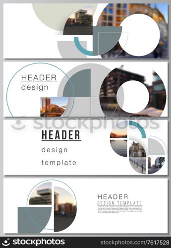 Vector layout of headers, banner design templates for website footer design, horizontal flyer design, website header. Background with abstract circle round banners. Corporate business concept template.. Vector layout of headers, banner design templates for website footer design, horizontal flyer design, website header. Background with abstract circle round banners. Corporate business concept template