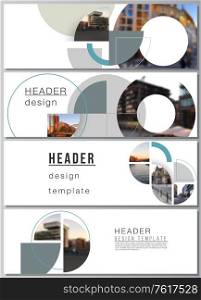Vector layout of headers, banner design templates for website footer design, horizontal flyer design, website header. Background with abstract circle round banners. Corporate business concept template.. Vector layout of headers, banner design templates for website footer design, horizontal flyer design, website header. Background with abstract circle round banners. Corporate business concept template