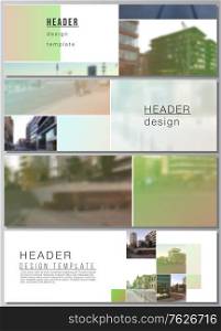 Vector layout of headers, banner design templates for website footer design, horizontal flyer design, website header backgrounds. Abstract project with clipping mask green squares for your photo. Vector layout of headers, banner design templates for website footer design, horizontal flyer design, website header backgrounds. Abstract project with clipping mask green squares for your photo.