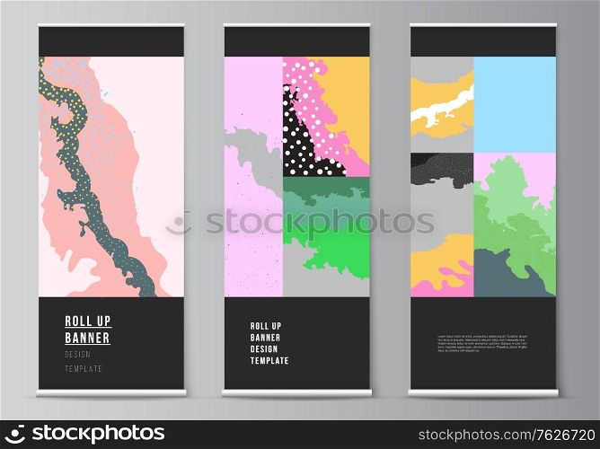 Vector layout of roll up mockup design templates for vertical flyers, flags design templates, banner stands, advertising. Japanese pattern template. Landscape background decoration in Asian style. Vector layout of roll up mockup design templates for vertical flyers, flags design templates, banner stands, advertising. Japanese pattern template. Landscape background decoration in Asian style.