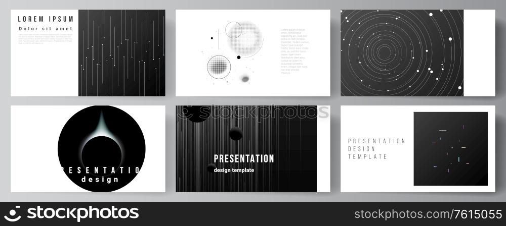 Vector layout of the presentation slides design business templates, multipurpose template for presentation brochure, brochure cover. Tech science future background, space design astronomy concept. Vector layout of the presentation slides design business templates, multipurpose template for presentation brochure, brochure cover. Tech science future background, space design astronomy concept.
