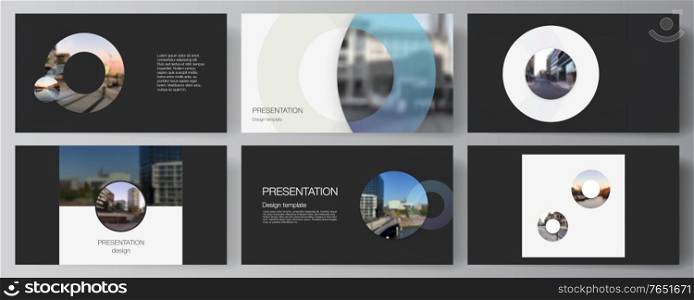 Vector layout of the presentation slides design business templates, multipurpose template for presentation brochure, cover. Background template with rounds, circles for IT, technology. Minimal style. Vector layout of the presentation slides design business templates, multipurpose template for presentation brochure, cover. Background template with rounds, circles for IT, technology. Minimal style.