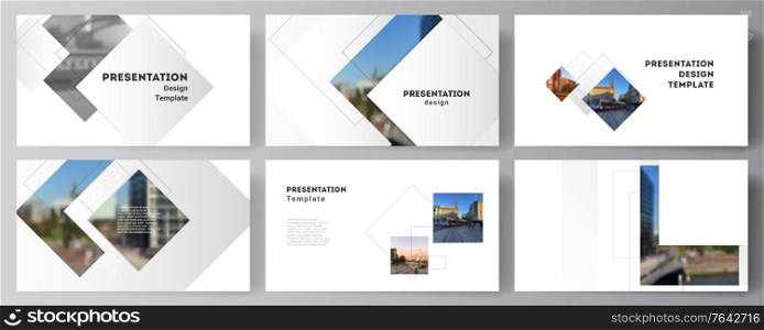 Vector layout of the presentation slides design business templates, multipurpose template with geometric simple shapes, lines and photo place for presentation brochure, brochure cover, business report.. Vector layout of the presentation slides design business templates, multipurpose template with geometric simple shapes, lines and photo place for presentation brochure, brochure cover, business report
