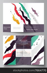 Vector layout of two A4 cover mockups design templates for bifold brochure, flyer, magazine, cover design, book design, brochure cover, agency, corporate, business, portfolio, pitch deck, startup. Vector layout of two A4 cover mockups design templates for bifold brochure, flyer, magazine, cover design, book design, brochure cover, agency, corporate, business, portfolio, pitch deck, startup.