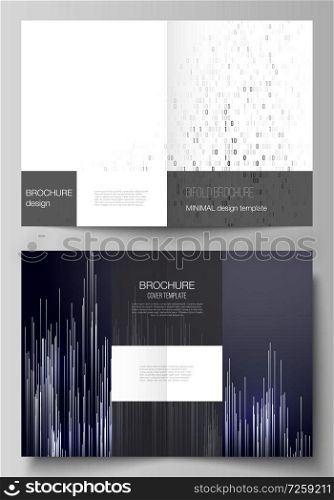 Vector layout of two A4 format modern cover mockups design templates for bifold brochure, magazine, flyer, booklet, annual report. Technology, science, future concept abstract futuristic backgrounds. The vector layout of two A4 format cover mockups design templates for bifold brochure, magazine, flyer, booklet, annual report. Technology, science, future concept abstract futuristic backgrounds.