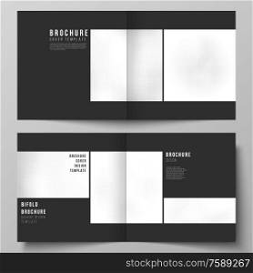 Vector layout of two covers templates for square design bifold brochure, flyer, magazine, cover design, brochure cover. Halftone effect decoration with dots. Dotted pattern for grunge style decoration.. Vector layout of two covers templates for square design bifold brochure, flyer, magazine, cover design, brochure cover. Halftone effect decoration with dots. Dotted pattern for grunge style decoration