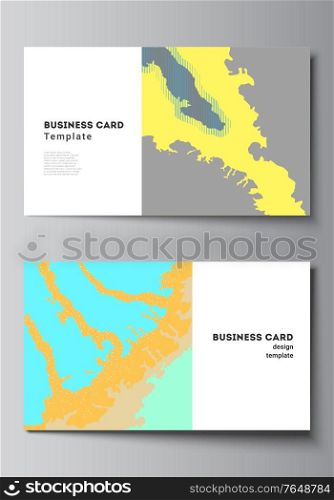 Vector layout of two creative business cards design templates, horizontal template vector design. Japanese pattern template. Landscape background decoration in Asian style. Vector layout of two creative business cards design templates, horizontal template vector design. Japanese pattern template. Landscape background decoration in Asian style.