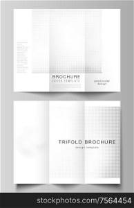 Vector layouts of covers design templates for trifold brochure, flyer layout, book design, brochure cover, advertising mockups. Halftone effect decoration with dots. Dotted pattern for grunge style. Vector layouts of covers design templates for trifold brochure, flyer layout, book design, brochure cover, advertising mockups. Halftone effect decoration with dots. Dotted pattern for grunge style.
