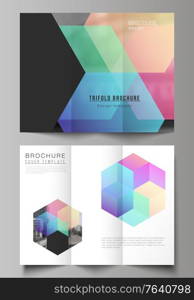 Vector layouts of covers design templates with abstract shapes and colors for trifold brochure, flyer layout, magazine, book design, brochure cover, advertising mockups. Vector layouts of covers design templates with abstract shapes and colors for trifold brochure, flyer layout, magazine, book design, brochure cover, advertising mockups.