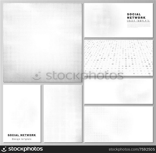 Vector layouts of modern social network mockups for cover design, website design, website backgrounds or advertising. Halftone effect decoration with dots. Dotted pattern for grunge style decoration. Vector layouts of modern social network mockups for cover design, website design, website backgrounds or advertising. Halftone effect decoration with dots. Dotted pattern for grunge style decoration.