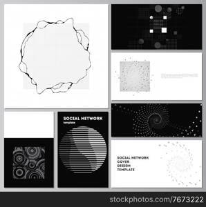 Vector layouts of social network mockups for cover design, website design, website backgrounds or advertising. Abstract technology black color science background. Digital data. High tech concept. Vector layouts of social network mockups for cover design, website design, website backgrounds or advertising. Abstract technology black color science background. Digital data. High tech concept.