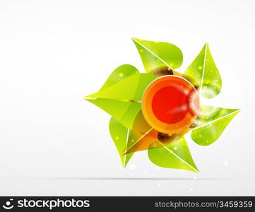 Vector leaf concept. Nature abstract symbol