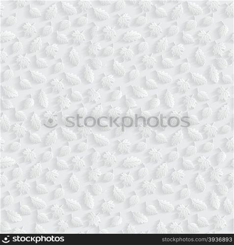 Vector Leaves 3d Seamless Pattern Background. Wallpapers and Invitation cards decoration