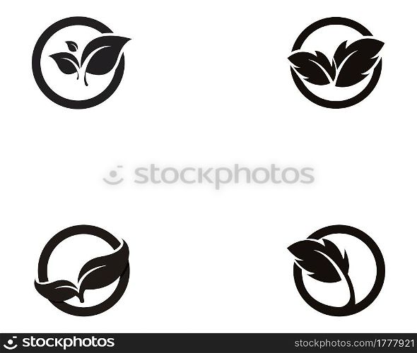 Vector leaves green nature logo and symbol
