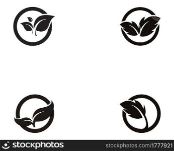 Vector leaves green nature logo and symbol