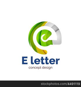 Vector letter concept logo template, abstract business icon. Created with transparent overlapping wave elements, elegant design